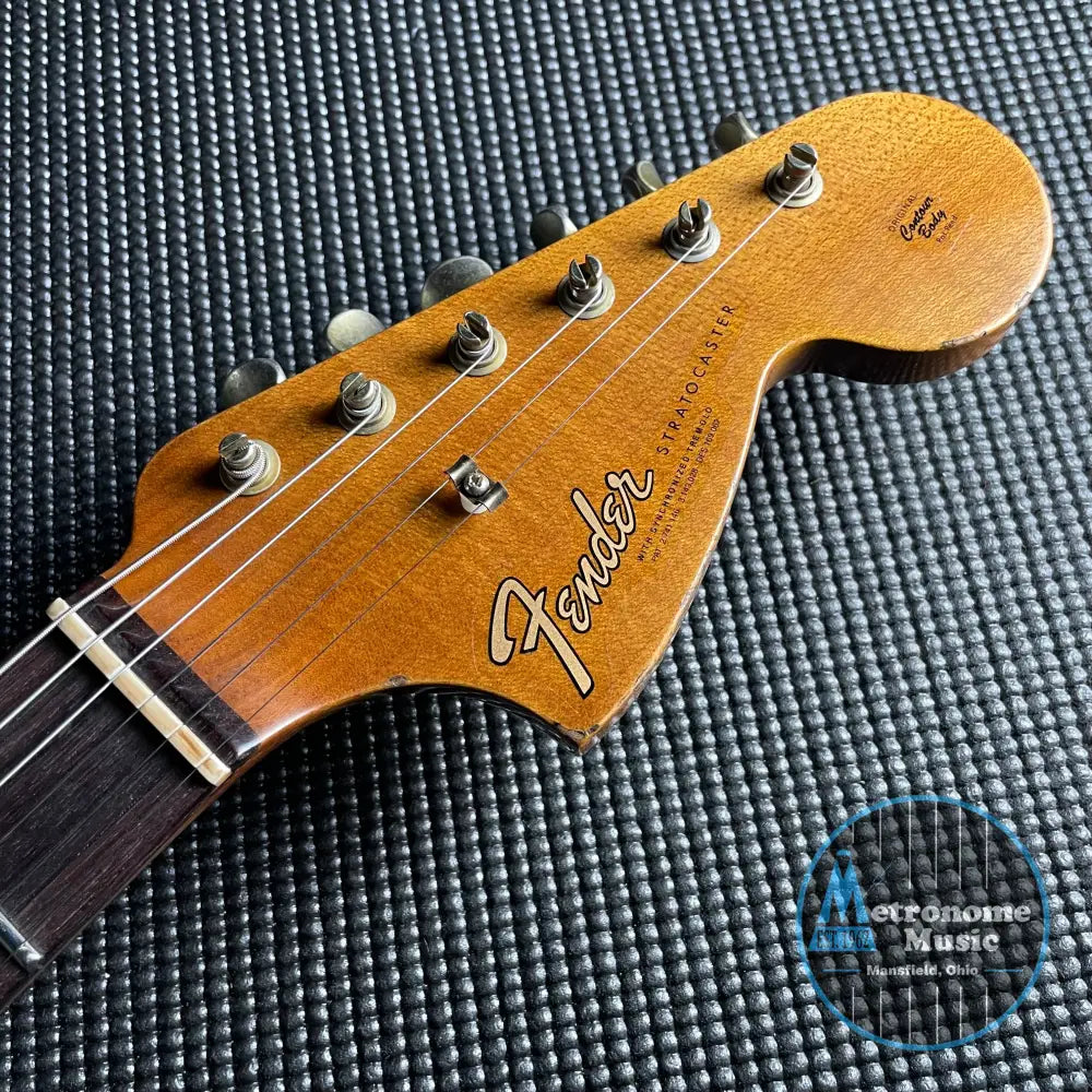 Fender Custom Shop LTD Roasted "Big Head" Stratocaster, Relic- Aged Black (7lbs 12oz) - Metronome Music Inc.