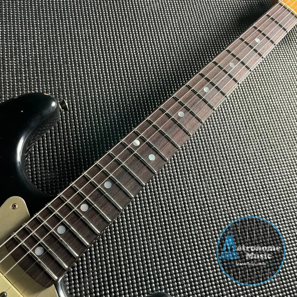 Fender Custom Shop LTD Roasted "Big Head" Stratocaster, Relic- Aged Black (7lbs 12oz) - Metronome Music Inc.