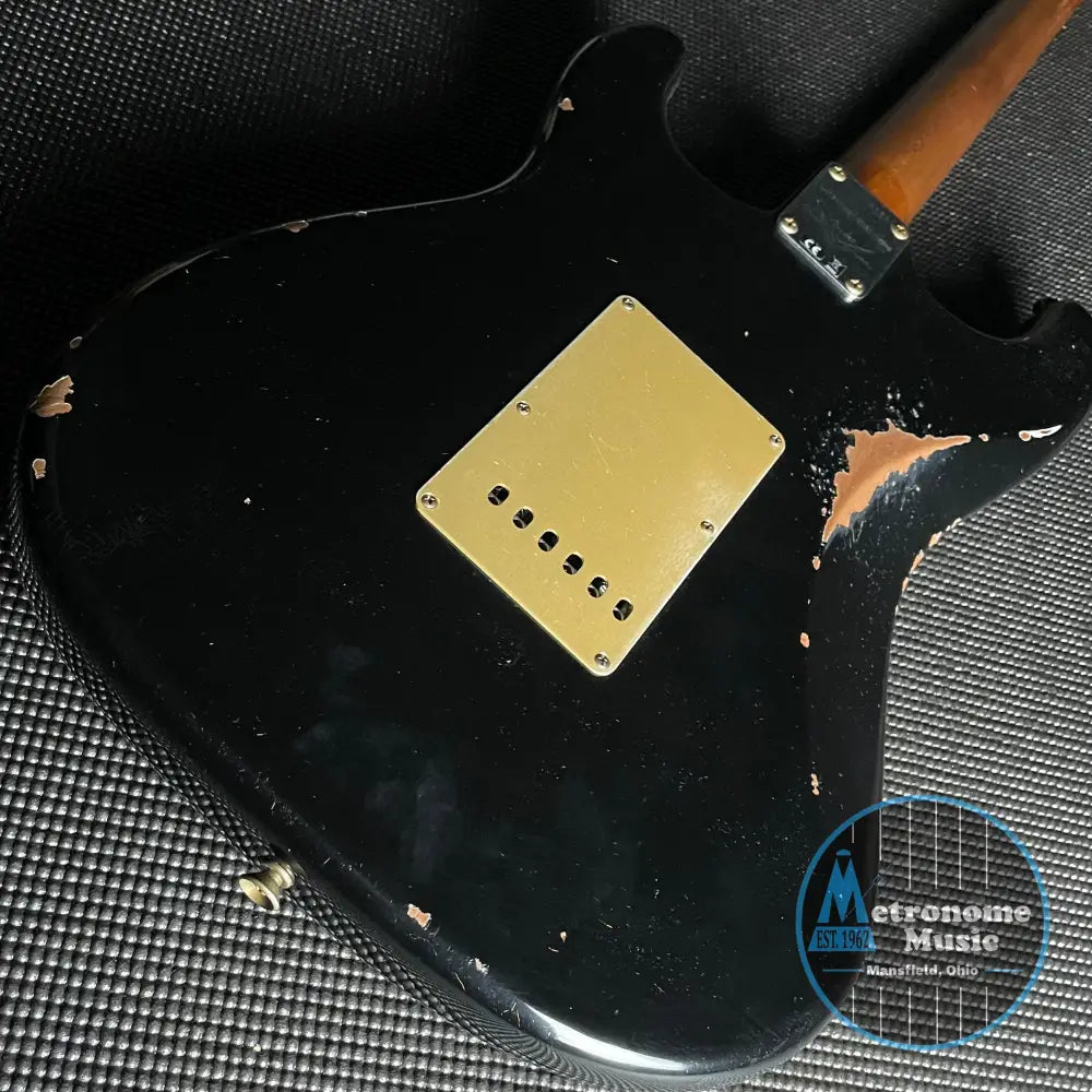 Fender Custom Shop LTD Roasted "Big Head" Stratocaster, Relic- Aged Black (7lbs 12oz) - Metronome Music Inc.