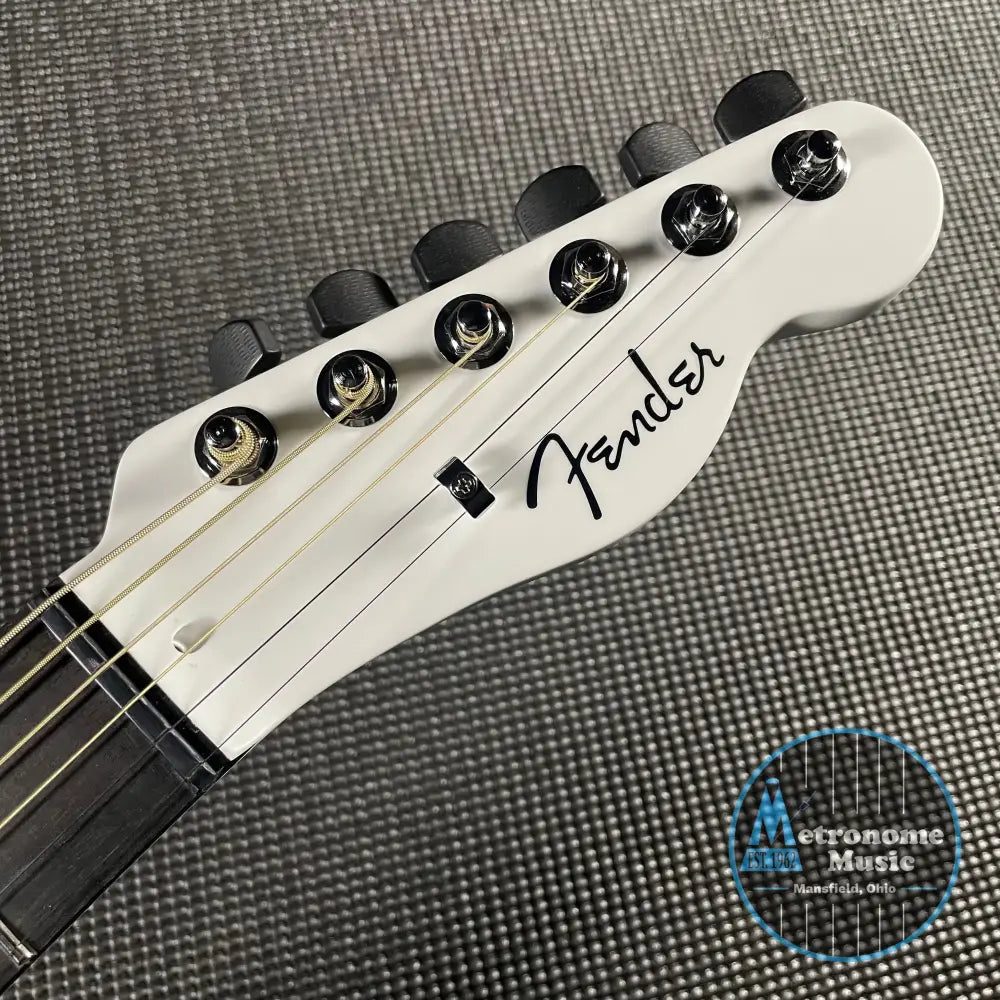 Fender Limited FINNEAS American Acoustasonic Telecaster - Satin Arctic White - Metronome Music Inc.
