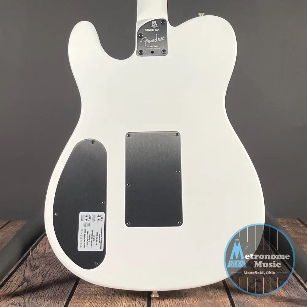 Fender Limited FINNEAS American Acoustasonic Telecaster - Satin Arctic White - Metronome Music Inc.