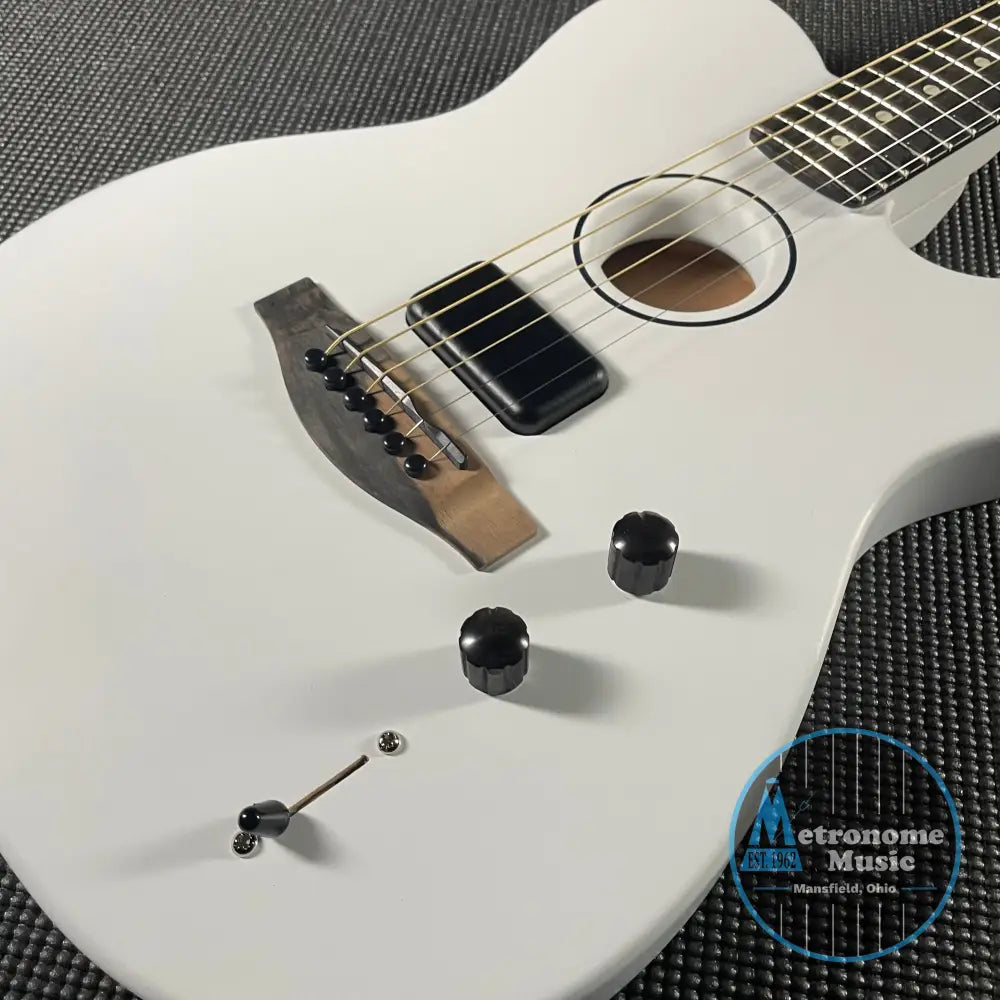 Fender Limited FINNEAS American Acoustasonic Telecaster - Satin Arctic White - Metronome Music Inc.