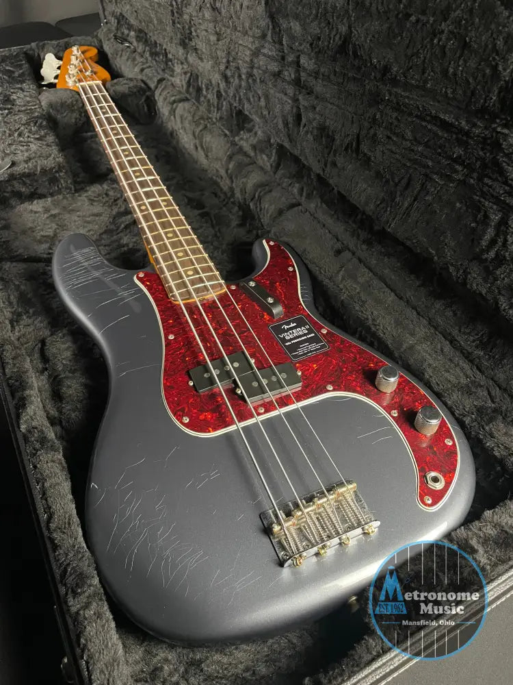 Fender Vintera II Road Worn '60s Precision Bass, Rosewood - Charcoal Frost Metallic - Metronome Music Inc.
