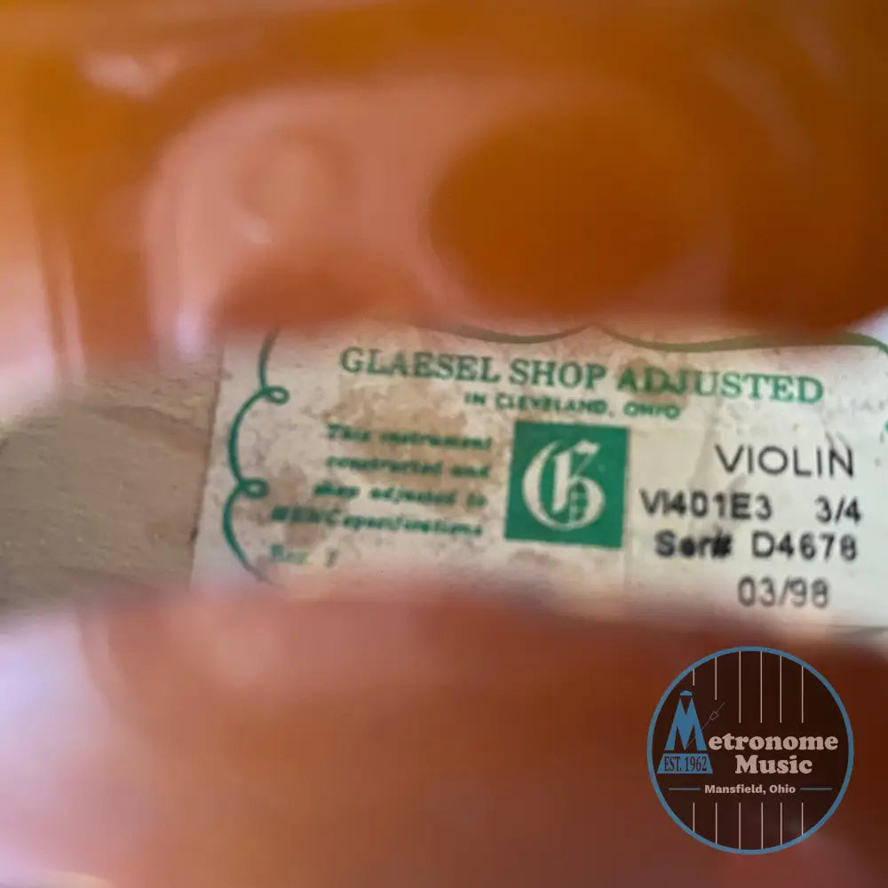 Glaesel 3/4 Violin with Molded Hardshell Case (USED) - Metronome Music Inc.