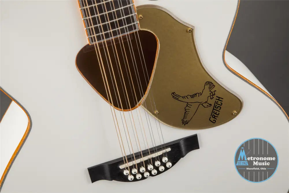 Gretsch G5022CWFE-12 Rancher Falcon Jumbo 12-String Cutaway, Fishman Pickup, White - Metronome Music Inc.