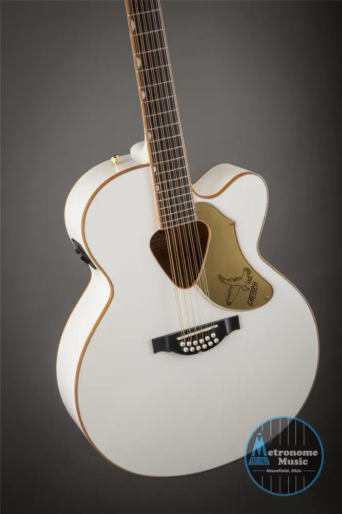 Gretsch G5022CWFE-12 Rancher Falcon Jumbo 12-String Cutaway, Fishman Pickup, White - Metronome Music Inc.