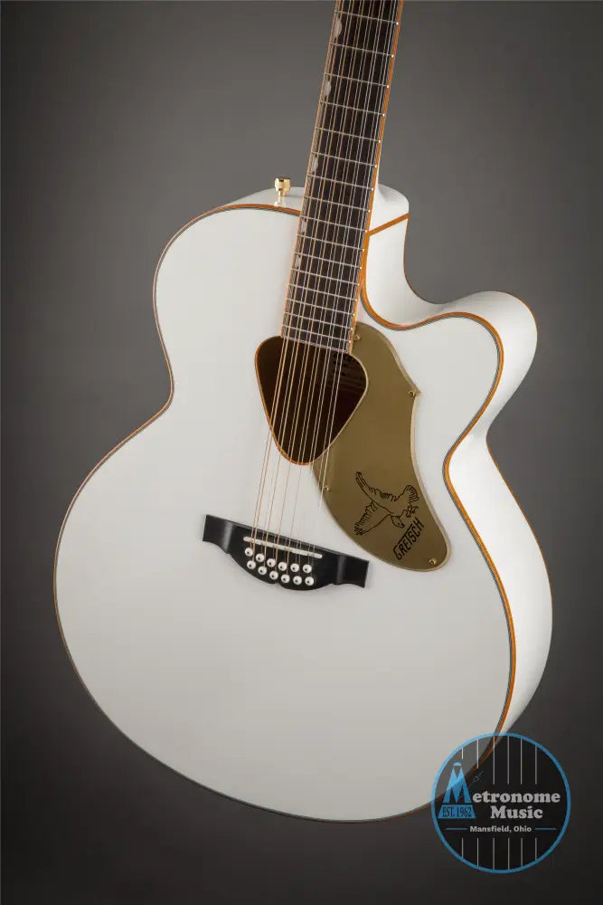 Gretsch G5022CWFE-12 Rancher Falcon Jumbo 12-String Cutaway, Fishman Pickup, White - Metronome Music Inc.