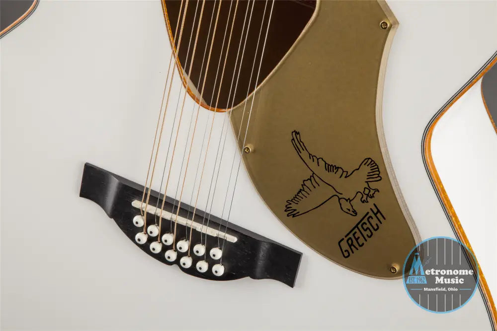 Gretsch G5022CWFE-12 Rancher Falcon Jumbo 12-String Cutaway, Fishman Pickup, White - Metronome Music Inc.