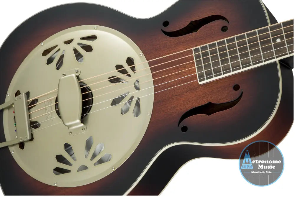 Gretsch G9241 Alligator Biscuit Round-Neck Resonator Guitar with Fishman Nashville Pickup - 2-Color Sunburst - Metronome Music Inc.