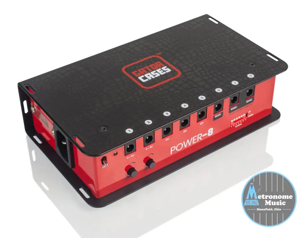 Guitar Effects Pedal Power Supply with 8 Isolated Outputs - Metronome Music Inc.
