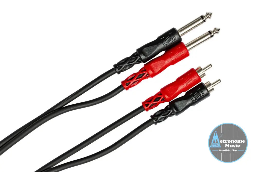 HOSA CPR-203 10' Stereo Interconnect, Dual 1/4 In TS To Dual RCA - Metronome Music Inc.
