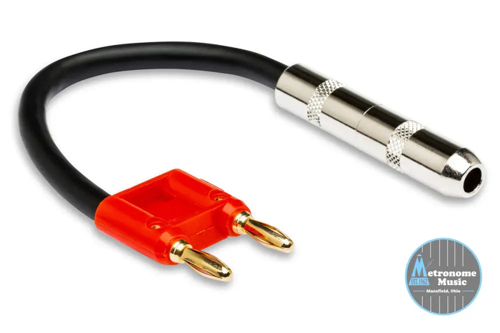 HOSA Speaker Adaptor, 1/4 In TS To Dual Banana - Metronome Music Inc.