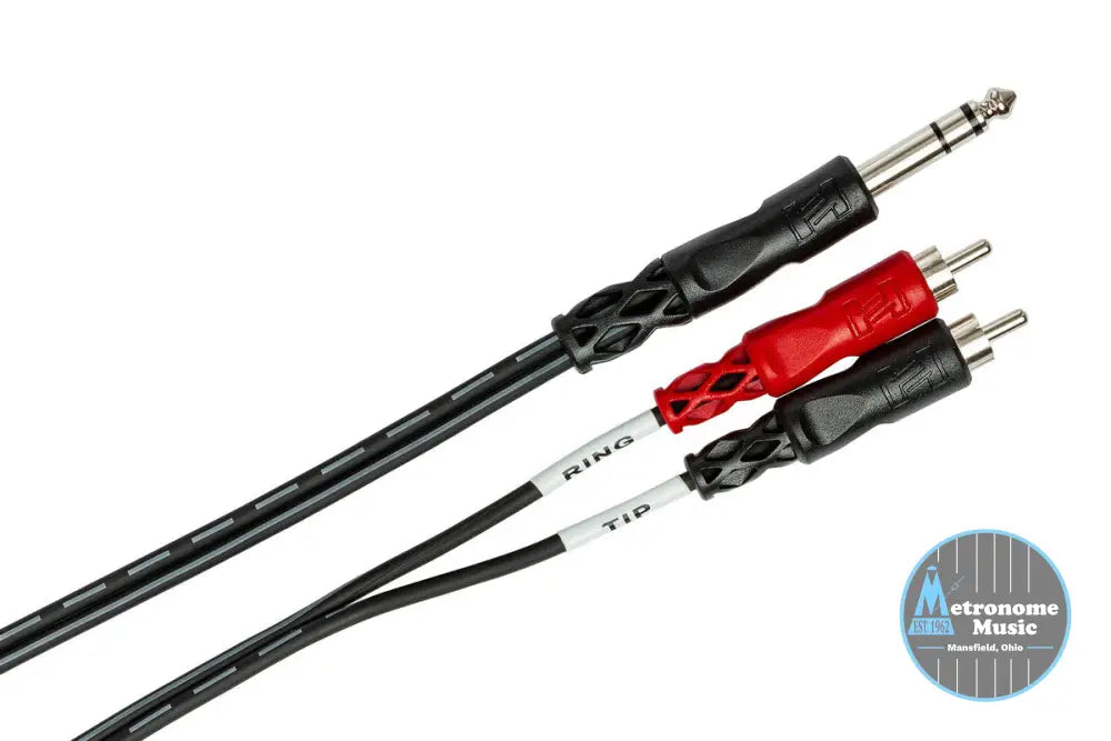 HOSA TRS-202 6' Insert Cable, 1/4 In TRS To Dual RCA - Metronome Music Inc.