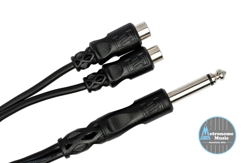 HOSA YPR-103 Y Cable, 1/4 In TS To Dual RCAF - Metronome Music Inc.