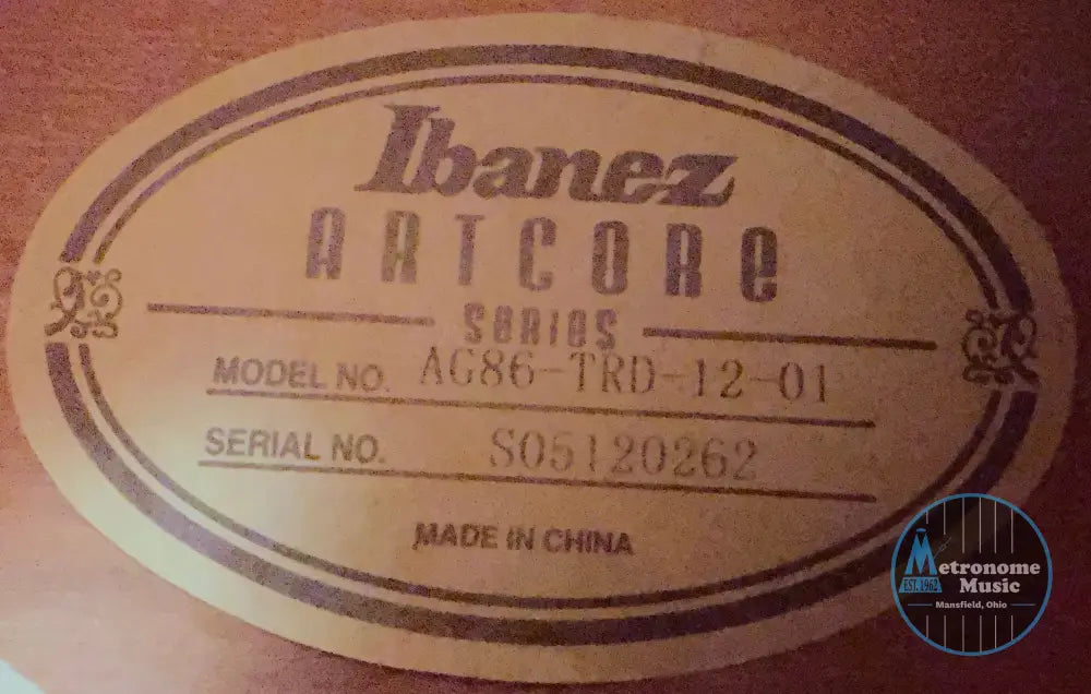 Ibanez Artcore AG86 w/Case - Transparent Red (Used) - Metronome Music