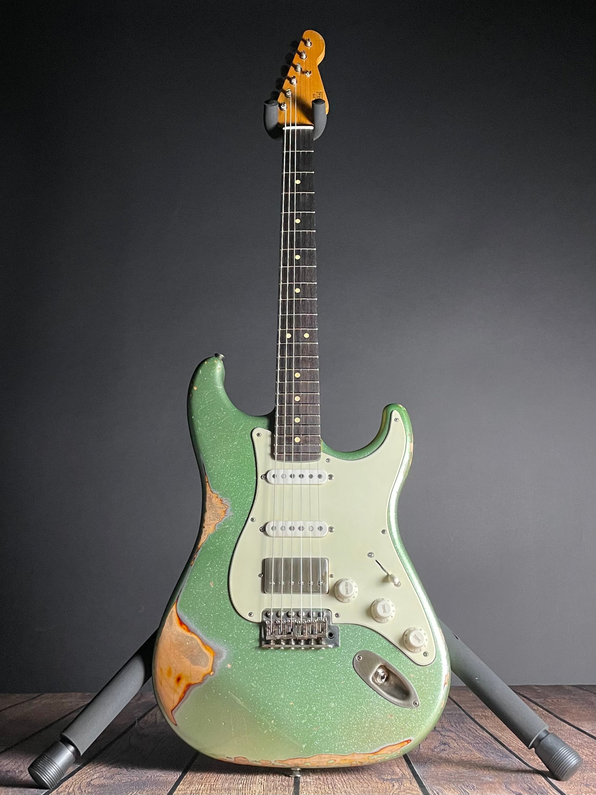 LsL Instruments "Bergamot" Saticoy HSS, Rosewood, 22-Fret- Celery Mist Sparkle over 3TSB (7lbs 13oz) - Metronome Music Inc.