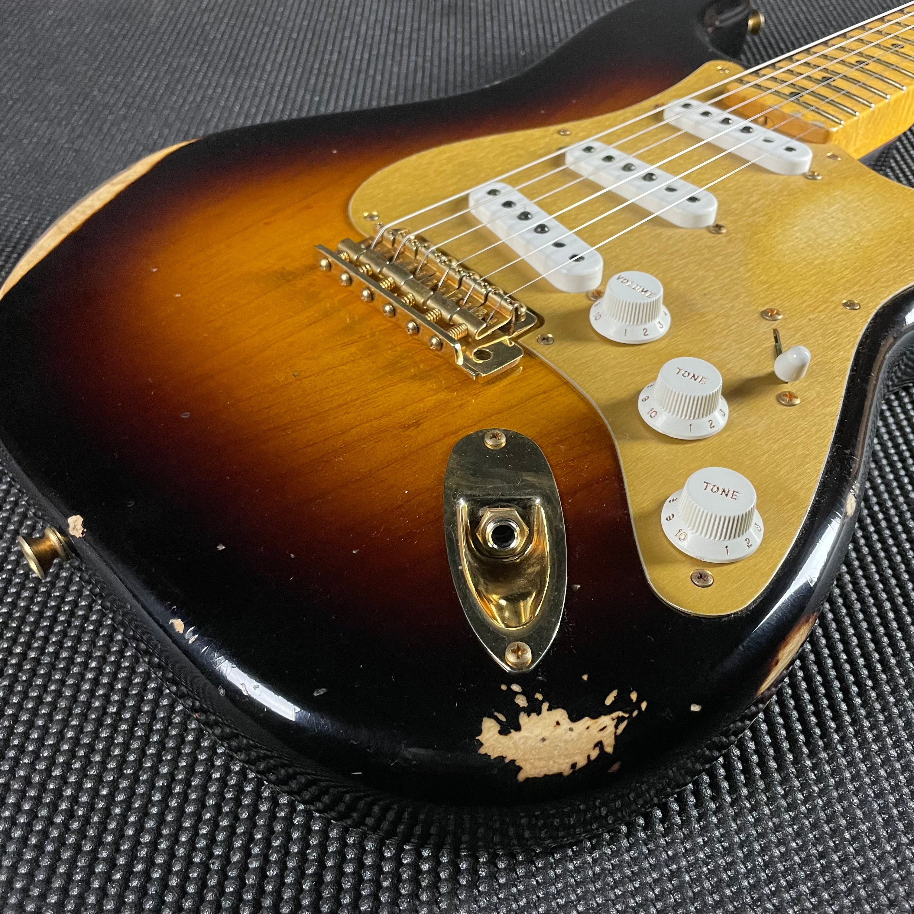 Fender Custom Shop LTD 1955 "Bone Tone" Stratocaster, Relic- 2-Color Sunburst (7lbs 5oz) - Metronome Music Inc.