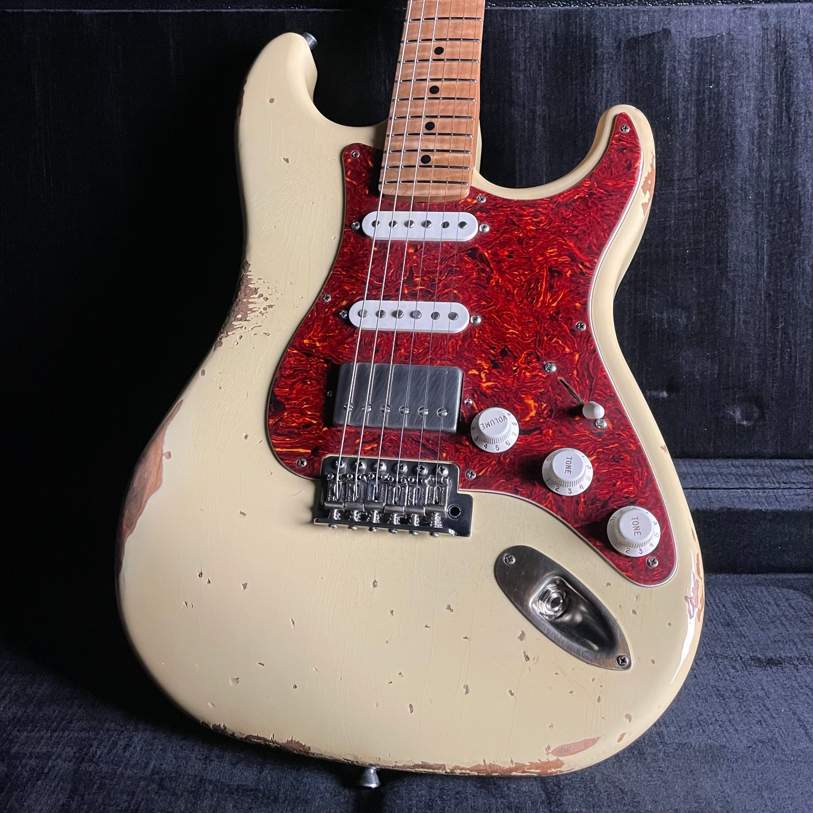 LsL Instruments "Ginelle" Saticoy HSS, Flame Maple, 22-Fret- Blonde (7lbs 11oz) - Metronome Music Inc.