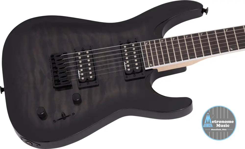 Jackson JS Series Dinky Arch Top JS32Q DKA HT, Amaranth Fingerboard, Transparent Black Burst - Metronome Music Inc.