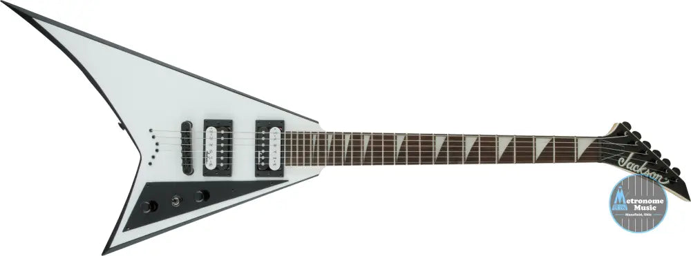 Jackson  JS Series Rhoads JS32T, Amaranth Fingerboard, White with Black Bevels - Metronome Music Inc.