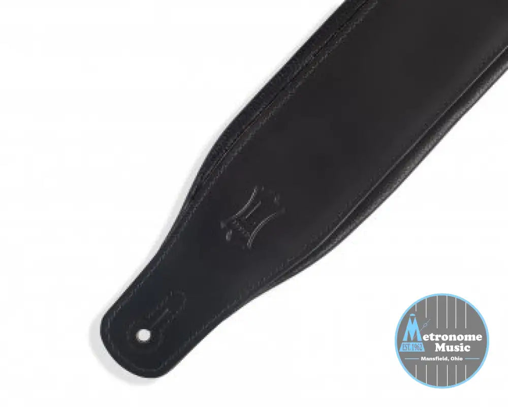 Levy's M26PD-BLK 3" Black Top Grain Leather Strap - Metronome Music Inc.