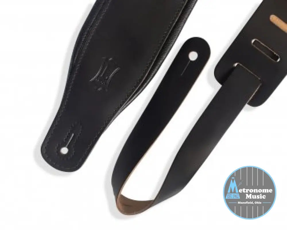 Levy's M26PD-BLK 3" Black Top Grain Leather Strap - Metronome Music Inc.