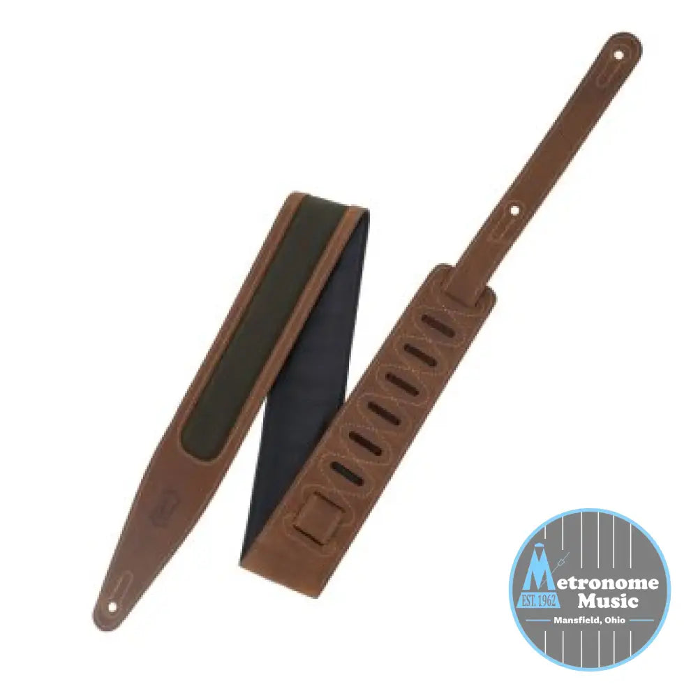 Levy's M317TRI-BRN-GRN Crazy Horse Leather Strap - Metronome Music Inc.
