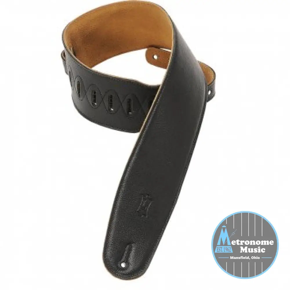 Levy's M4GF-BLK 3.5" Garment Leather Bass Strap - Metronome Music Inc.
