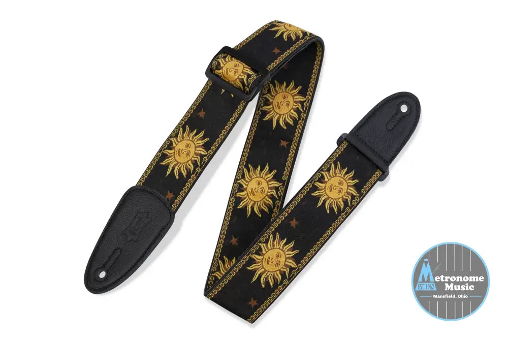 Levy's MPJG-SUN-BLK guitar strap - Metronome Music Inc.