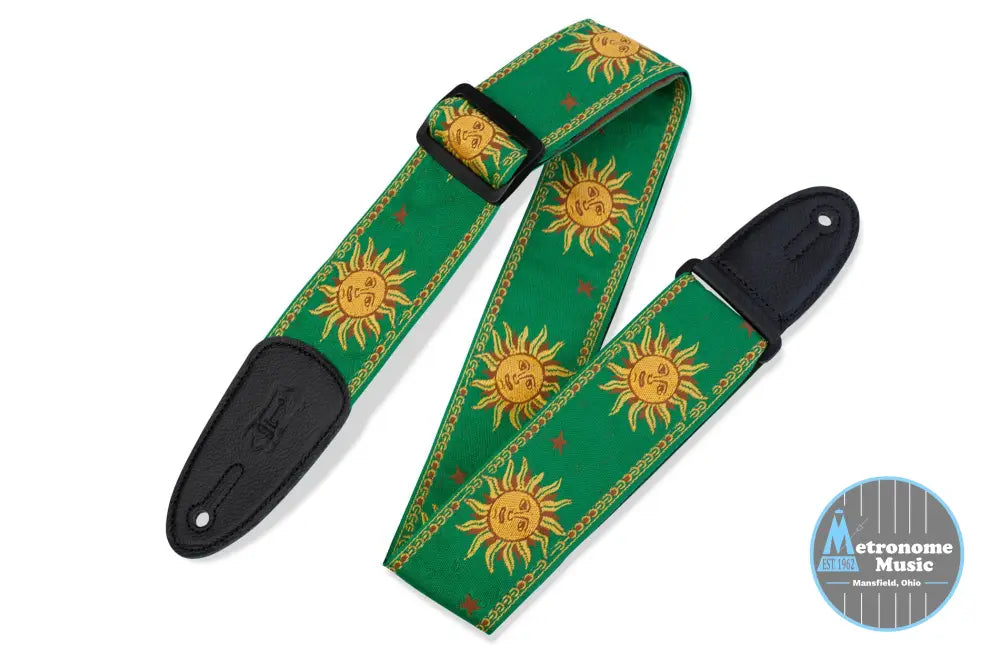 Levy's MPJG-SUN-GRN guitar strap - Metronome Music Inc.