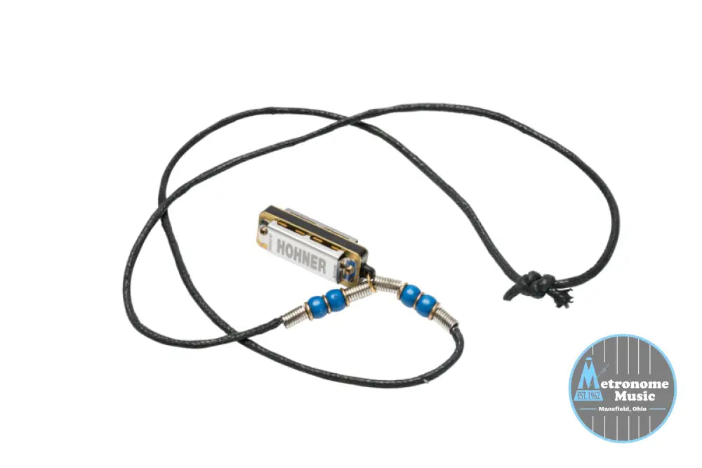 M38N-DB Hohner Mini Harmonica Necklace Dark Blue - Metronome Music Inc.