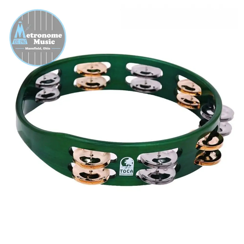 Toca ColorSound Tambourine, 10” Green - Metronome Music Inc.