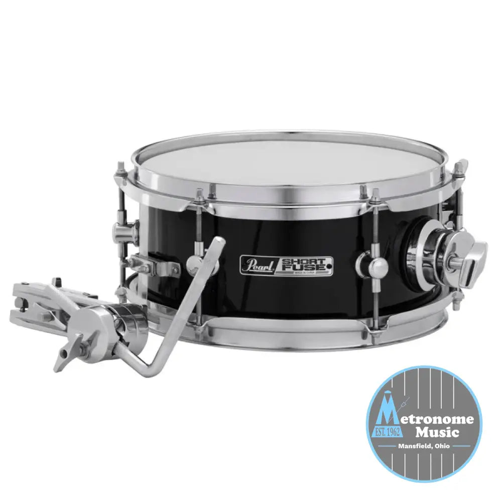 Pearl Short Fuse 10’’x4.5’’ Snare w/Mount & Clamp Jet Black - Snare Drum