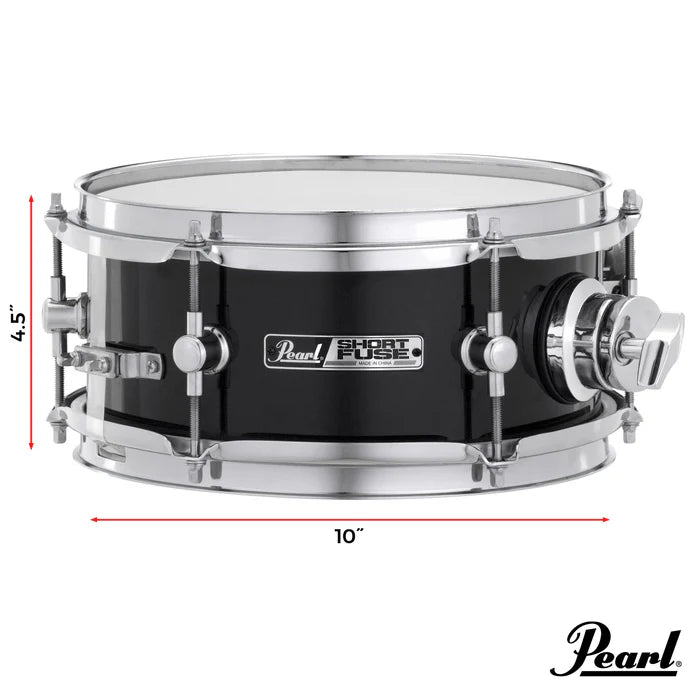 Pearl Short Fuse 10"x4.5" Snare w/Mount & Clamp Jet Black