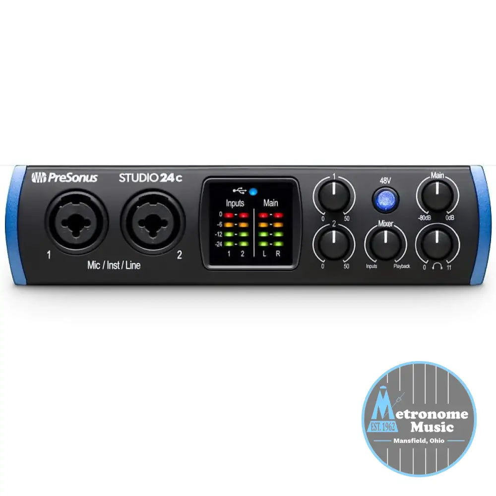 PreSonus Studio 24c, USB-C Compatible- Audio Interface - Metronome Music Inc.