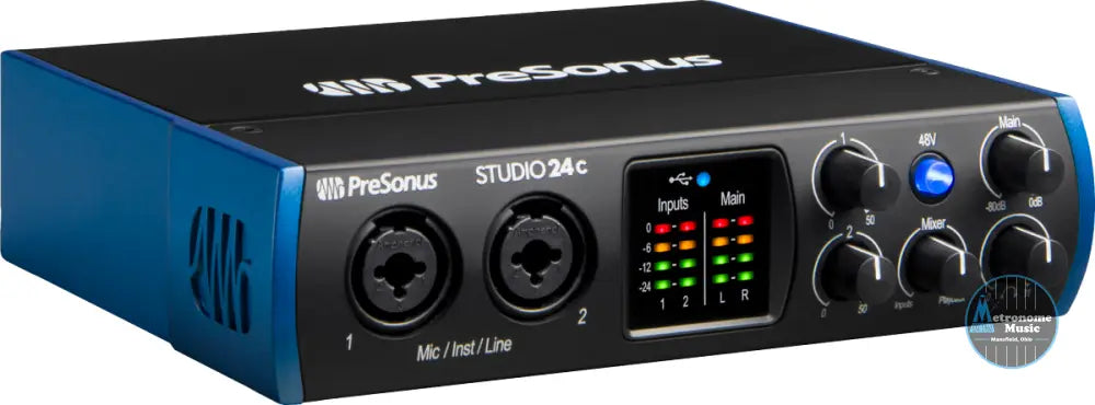 PreSonus Studio 24c, USB-C Compatible- Audio Interface - Metronome Music Inc.