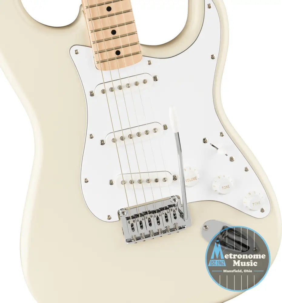 Squier Affinity Series Stratocaster, Maple - Olympic White - Metronome Music Inc.