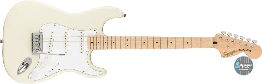 Squier Affinity Series Stratocaster, Maple - Olympic White - Metronome Music Inc.