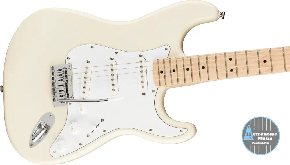 Squier Affinity Series Stratocaster, Maple - Olympic White - Metronome Music Inc.