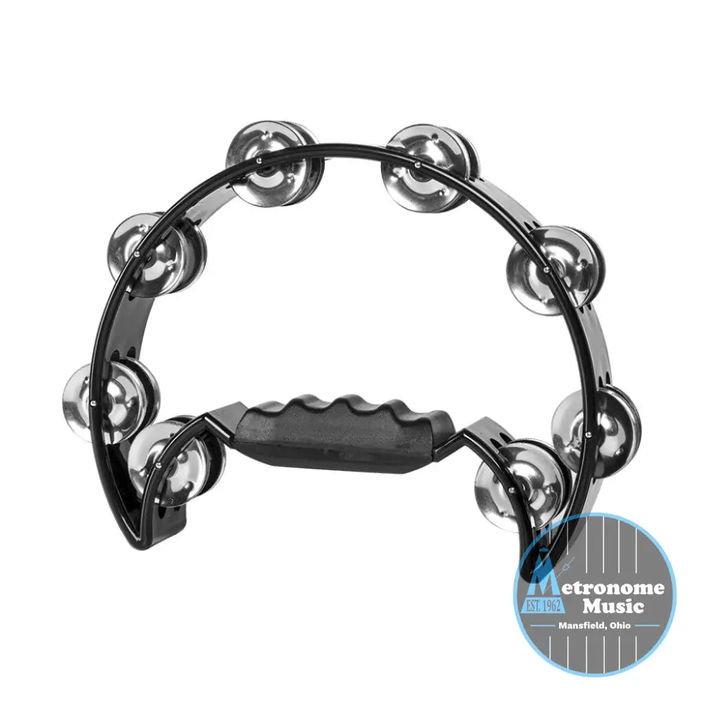 Stagg Cutaway Plastic Tambourine, Black - Metronome Music Inc.