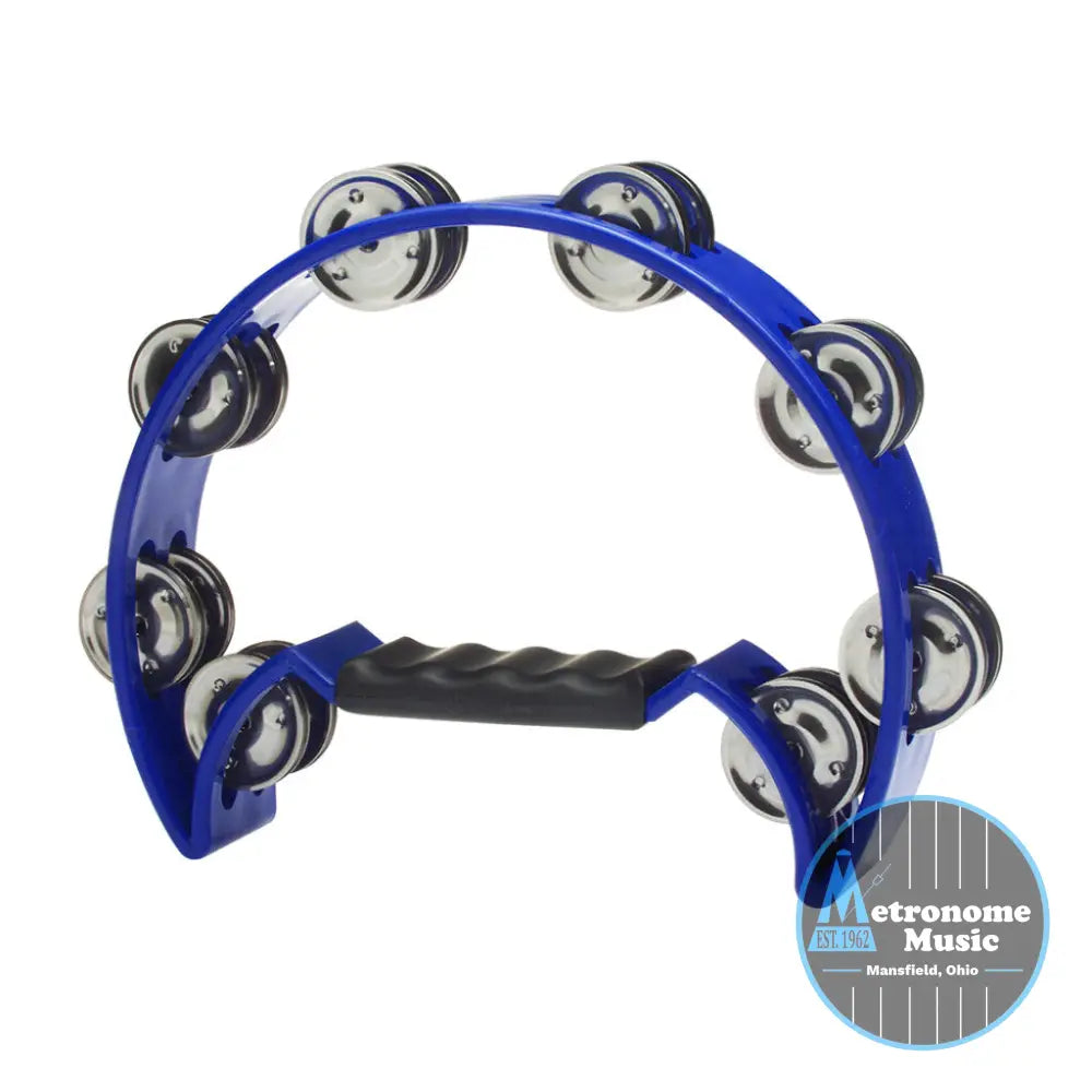 Stagg Cutaway Plastic Tambourine, Blue - Metronome Music Inc.