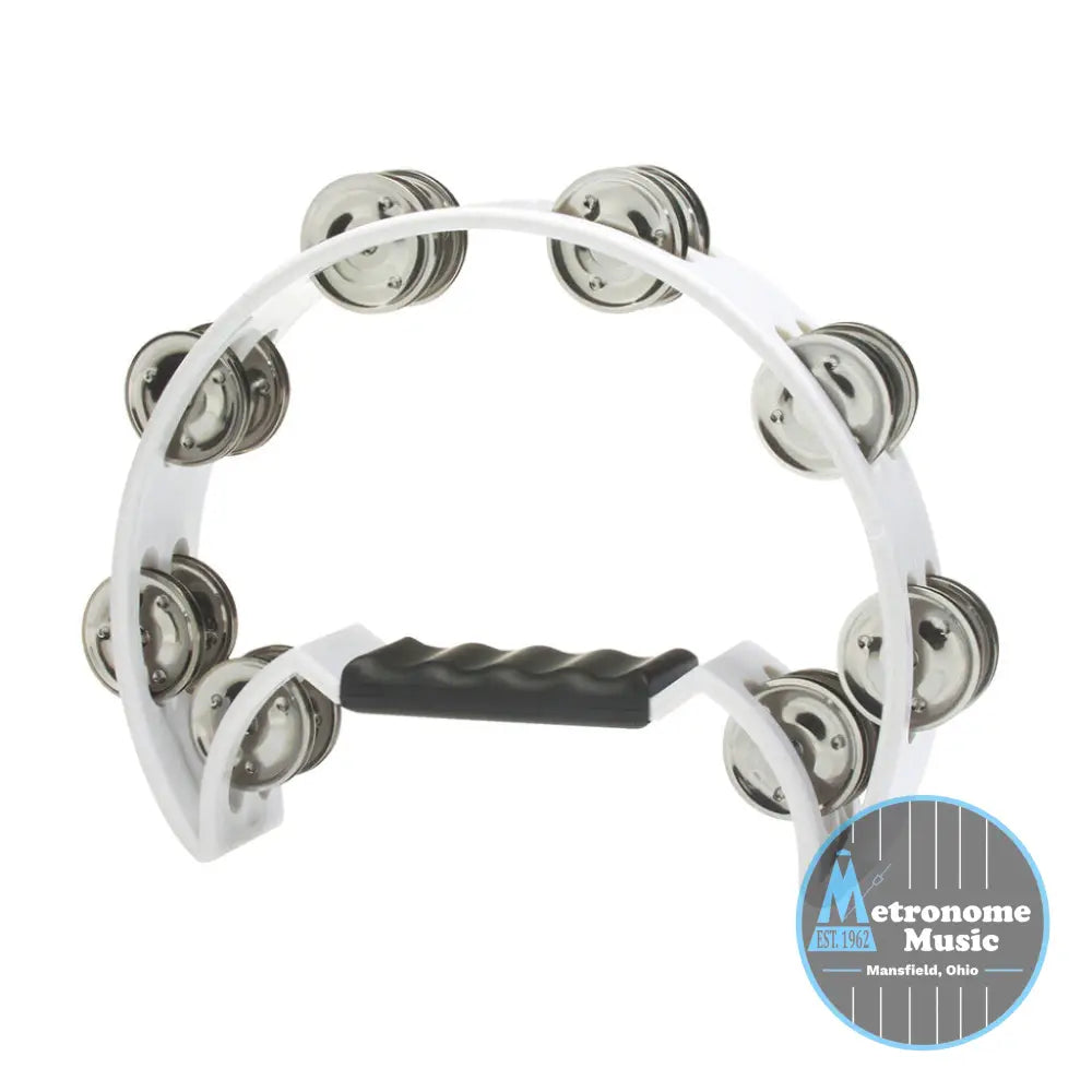 Stagg Cutaway Plastic Tambourine- White - Metronome Music Inc.