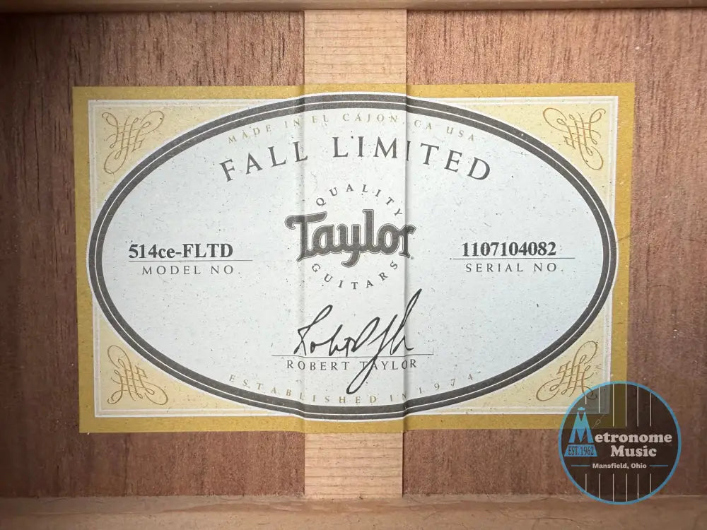 Taylor 514ce Fall Limited w/OHSC - Shaded Edgeburst (2014) - Metronome Music Inc.