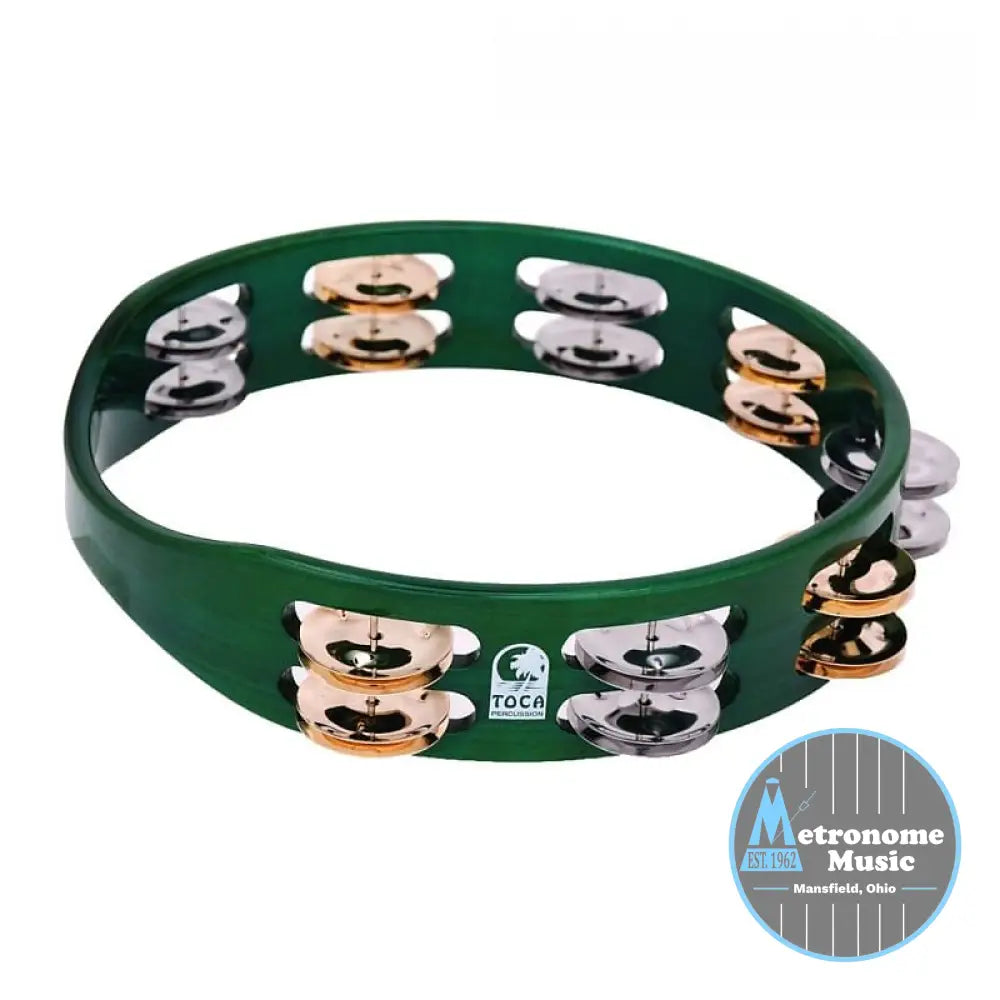 Toca ColorSound Tambourine, 10” Green - Metronome Music Inc.