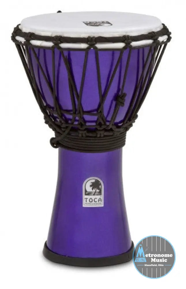 Toca Freestyle Colorsound 7” Djembe, Metallic Indigo - Metronome Music Inc.