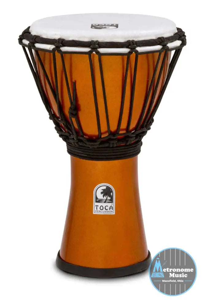 Toca Freestyle Colorsound 7" Djembe, Metallic Orange - Metronome Music Inc.