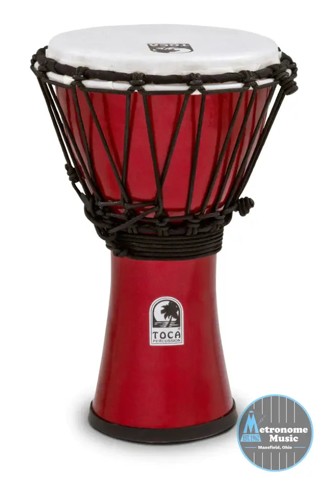 Toca Freestyle Colorsound 7" Djembe, Metallic Red - Metronome Music Inc.