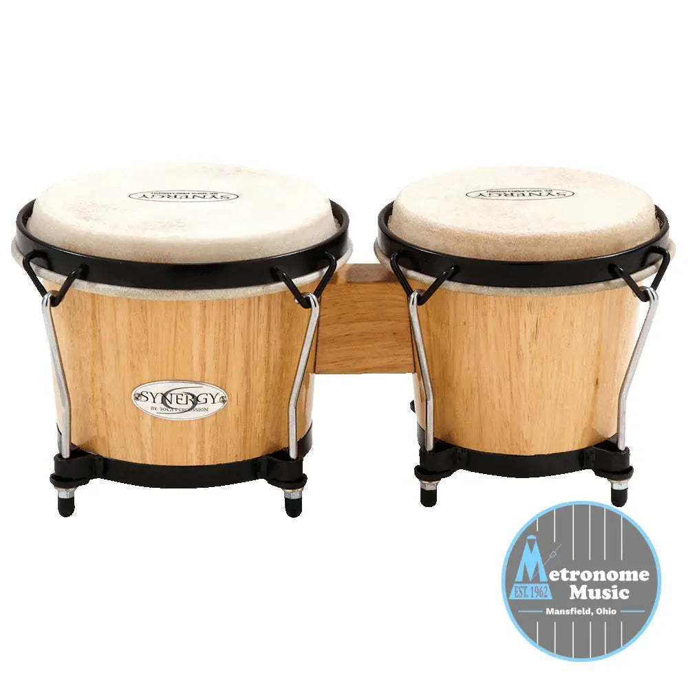 Toca Synergy Wood Bongos - Natural - Metronome Music Inc.