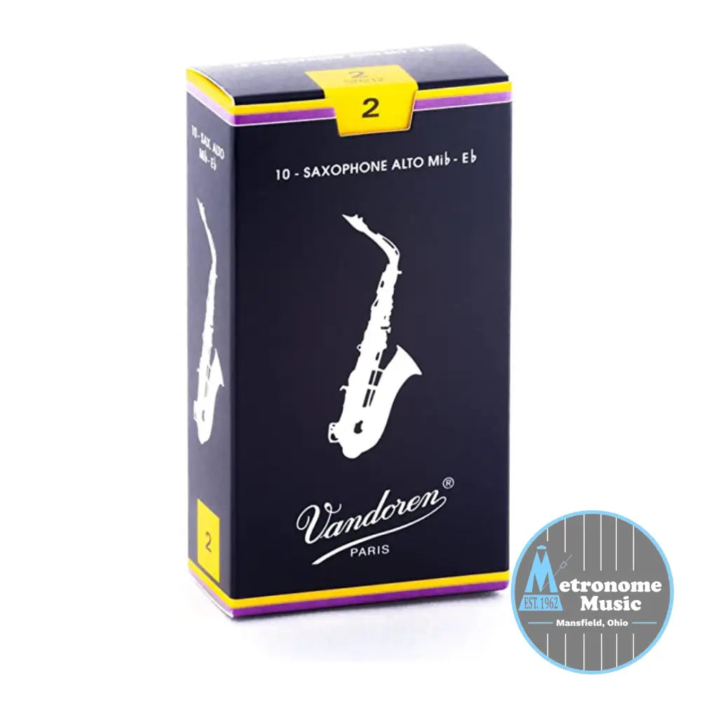 Vandoren Traditional Alto Saxophone Reed- #2 Box of 10 - Metronome Music Inc.