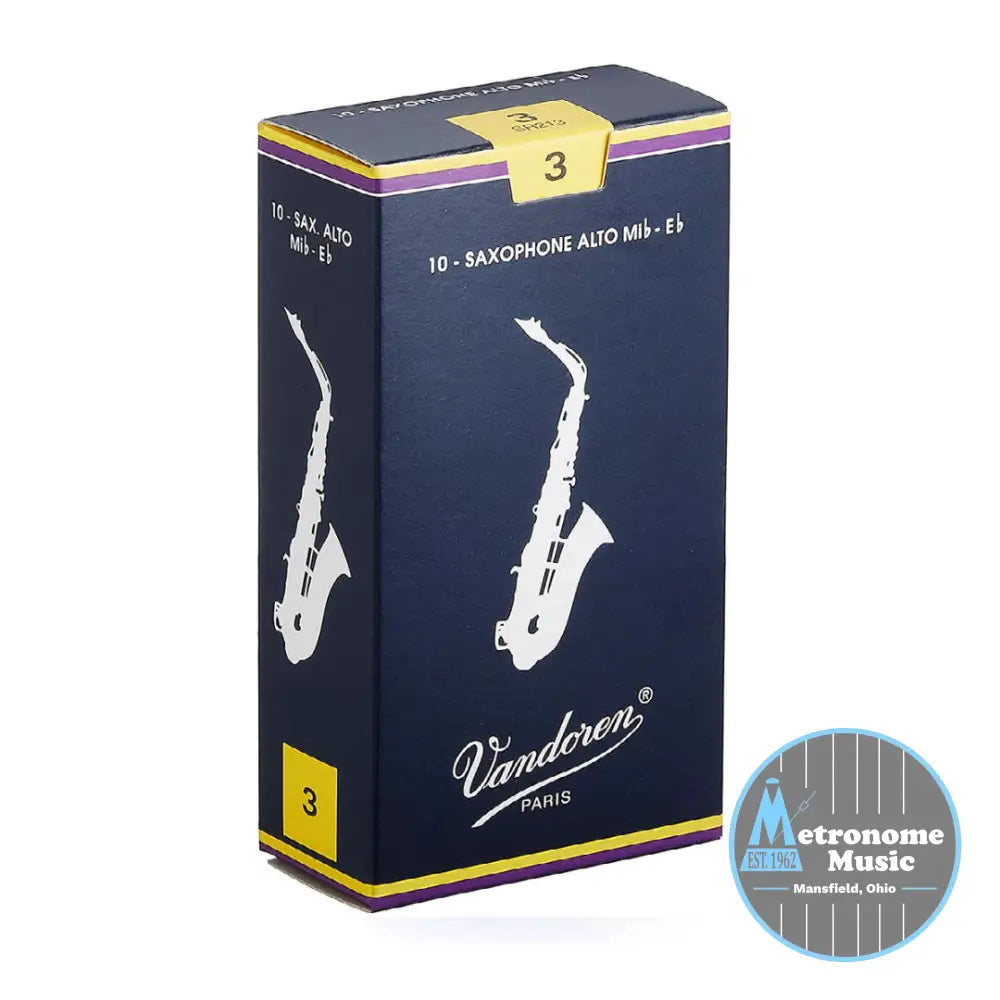 Vandoren Traditional Alto Saxophone Reed- #3 Box of 10 - Metronome Music Inc.
